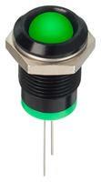 LED INDICATOR, PANEL, 14MM, GREEN, 2V