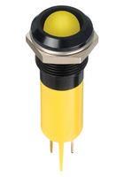 LED INDICATOR, PANEL, 12MM, YELLOW, 24V