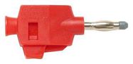 4MM BANANA PLUG, 20A, PUSH LOCK, RED