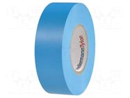 Tape: electrical insulating; W: 19mm; L: 20m; Thk: 0.18mm; blue; 300% HELLERMANNTYTON