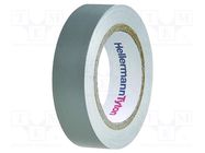 Tape: electrical insulating; W: 15mm; L: 10m; Thk: 0.15mm; grey; 200% HELLERMANNTYTON