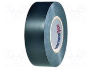 Tape: electrical insulating; W: 19mm; L: 20m; Thk: 0.15mm; black HELLERMANNTYTON