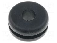 Grommet; Ømount.hole: 8mm; Øhole: 5mm; PVC; black; -30÷60°C; UL94V-2 HELLERMANNTYTON