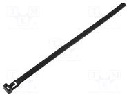 Cable tie; multi use; L: 200mm; W: 7.6mm; polyamide; 215.6N; black KSS WIRING