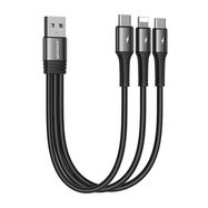 USB cable Joyroom S-01530G11 3in1 2x USB-C / Lightning 3.5A 0.15m (black), Joyroom