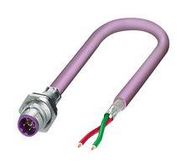 SENSOR CORD, 2P, M12 PLUG-FREE END, 0.5M