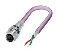 SENSOR CORD, 2P, M12 RCPT-FREE END, 1M