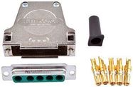 COMBO D-SUB CONN, RCPT, DB-5W5, SOLDER