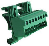 TERMINAL BLOCK, DIN RAIL, 8POS, 14AWG