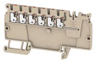 TERMINAL BLOCK, DIN RAIL, 6POS, 14AWG