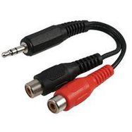 CABLE, 3.5MM STEREO PLUG-2 RCA JACK, 4"