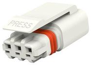 PLUG HOUSING, 3POS, THERMOPLASTIC, WHITE