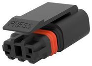 PLUG HOUSING, 2POS, THERMOPLASTIC, BLACK