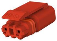 PLUG HOUSING, 2POS, THERMOPLASTIC, RED