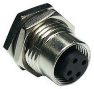 SENSOR CONNECTOR, M12, RCPT, 4POS