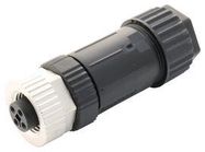 SENSOR CONNECTOR, M12, RCPT, 4POS