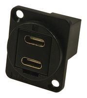 USB ADAPTER, DUAL, TYPE C RCPT-PLUG, BLK