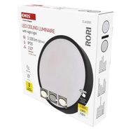 LED surface luminaire RORI round, black, 17W, with change CCT, EMOS