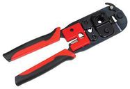 CRIMP TOOL, RJ45 PLUG CONN, RED/BLACK