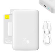 Powerbank Baseus Magnetic, 10000mAh, USB-C 20W, MagSafe (white), Baseus