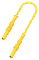 4MM BANANA PLUG TO PLUG LEAD, YEL, 1.5M