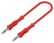 4MM MALE BANANA PLUG-PLUG, RED, 250MM