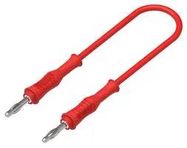 4MM MALE BANANA PLUG-PLUG, RED, 250MM