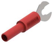 ADAPTER, BANANA JACK - SPADE LUG, RED