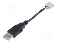 Cable; USB 2.0; USB A plug,5pin plug; 0.1m; Contacts ph: 2.54mm BULGIN