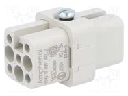 Connector: HDC; contact insert; female; C146,heavy|mate D; PIN: 8 AMPHENOL