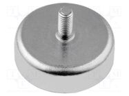 Magnet: permanent; hard ferrite; H: 6mm; 30N; Ø: 20mm; steel; steel ELESA+GANTER