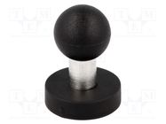 Magnet: permanent; hard ferrite; H: 6mm; Ø: 22mm; with knob; Ø: 16mm ELESA+GANTER