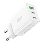 Wall charger XO L101, USB + 2x USB-C, PD 20W (white), XO