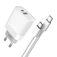 Wall Charger XO L64, USB + USB-C, 20W (White), XO