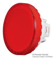 ROUND LENS W/ BEZEL, RED, PLASTIC