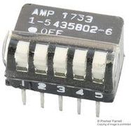 DIP SWITCH, 5POS, SPST, PIANO KEY, TH