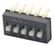 DIP SWITCH, 5POS, SPST, 0.1A, 24V, TH