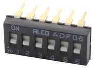 DIP SWITCH, SPST, 0.1A, 24VDC, TH