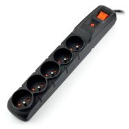 Power strip with protections Acar F5 black - 5 sockets - 1.5 m