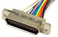 CABLE, 25POS, MICRO D RCPT-FREE END, 18"