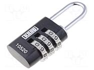 Padlock; shackle,combination code; aluminium; A: 22mm; B: 20mm KASP