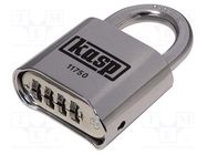 Padlock; shackle,combination code; Protection: medium (level 6) KASP