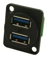 STACKED USB CONN, XLR SHELL, RCPT, 2PORT