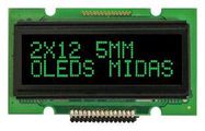 DISPLAY, OLED, COB, 12X2, GREEN ON BLACK