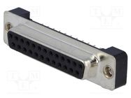 D-Sub; PIN: 25; socket; female; straight; THT; UNC 4-40; 5A; 250V ADAM TECH