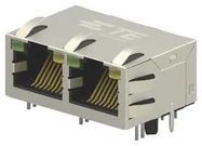 RJ45 CONNECTOR, JACK, 8P8C, 2PORT, TH