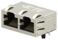 RJ45 CONNECTOR, JACK, 8P8C, 2PORT, TH