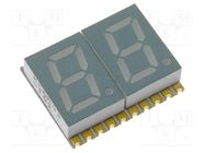 Display: LED; 7-segment; 7.62mm; 0.3"; No.char: 2; green; 1.2÷5.6mcd KINGBRIGHT ELECTRONIC