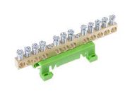 DISTRIBUTION BAR, 12POS, 22MM, GREEN