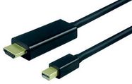 CABLE, HDMI PLUG-MINI DP PLUG, 2M, BLACK